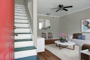 Rose Living Room with Breakfast Bar